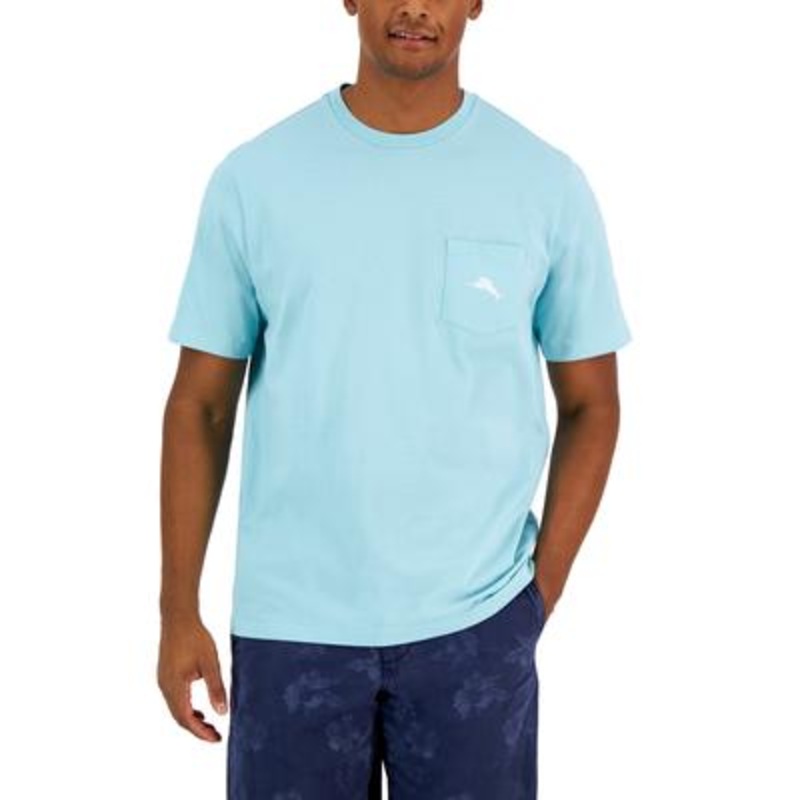 Tommy Bahama Mens Short Sleeve Crewneck T Shirt Hummingbird Blue  Small