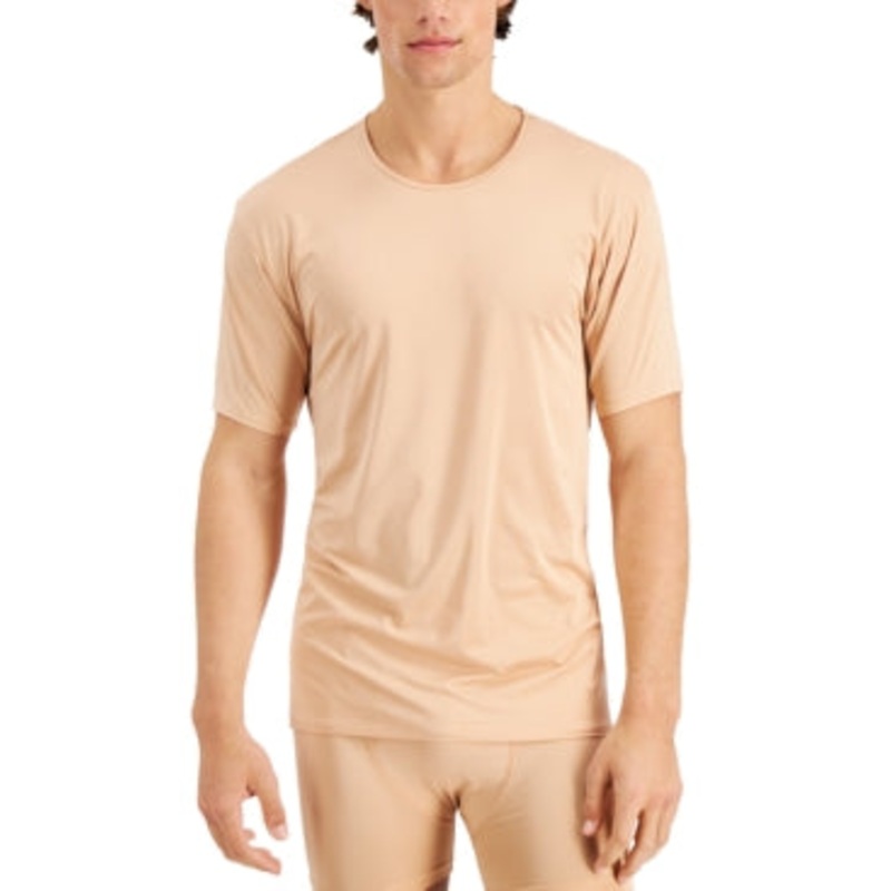 Alfani Men's Air Mesh Short Sleeve T Shirt Beige Large