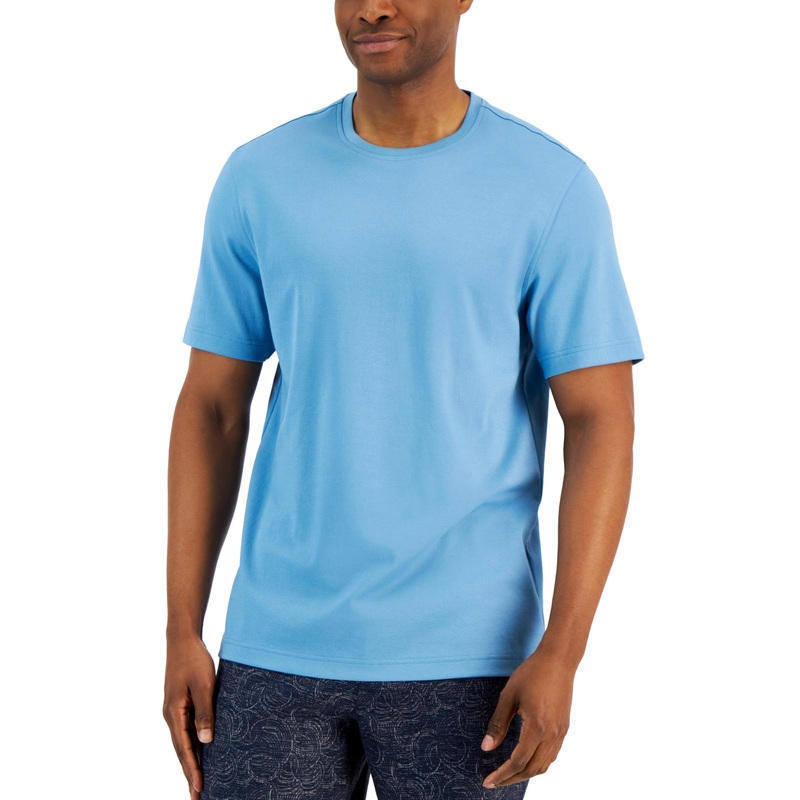 Alfani Men's Crewneck Short Sleeve Solid T Shirt Day Flower Blue XL