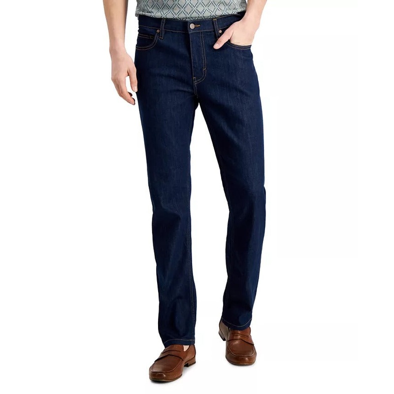 ALFANI Men's David-Rinse Straight Fit Stretch Jeans 34 x 32 Blue