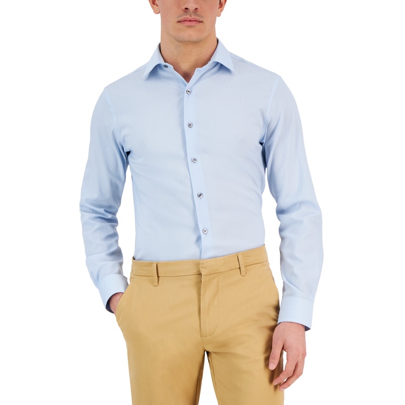 Alfani Men's Slim Fit Light Blue Button Down Dress Shirt 16 - 16.5 / 32 - 33