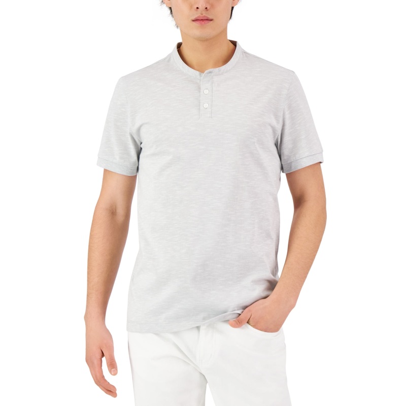 Alfani Mens Short-Sleeve Blurred T Shirt Bright White Medium