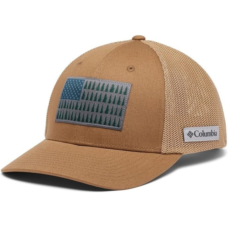 Columbia Mens Graphic Baseball Brown Hat Delta LG XL (6 3/4-7 1/2) - Brand New