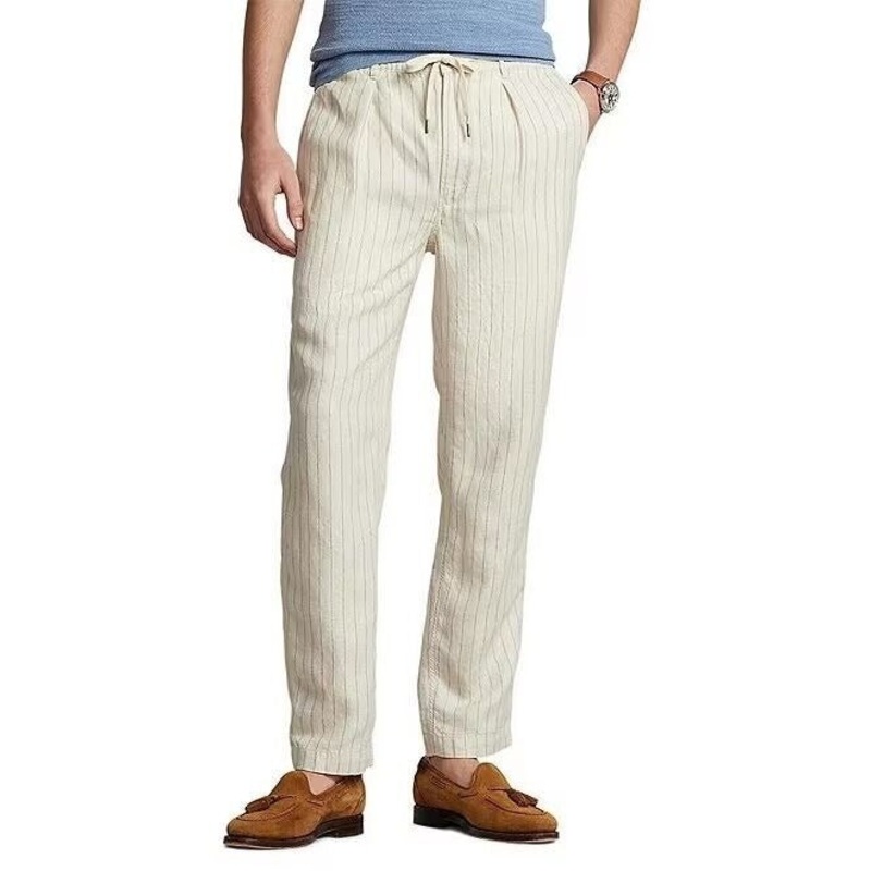 POLO RALPH LAUREN Mens Tailored Slim Fit Polo Prepster Pants Large Andover Cream