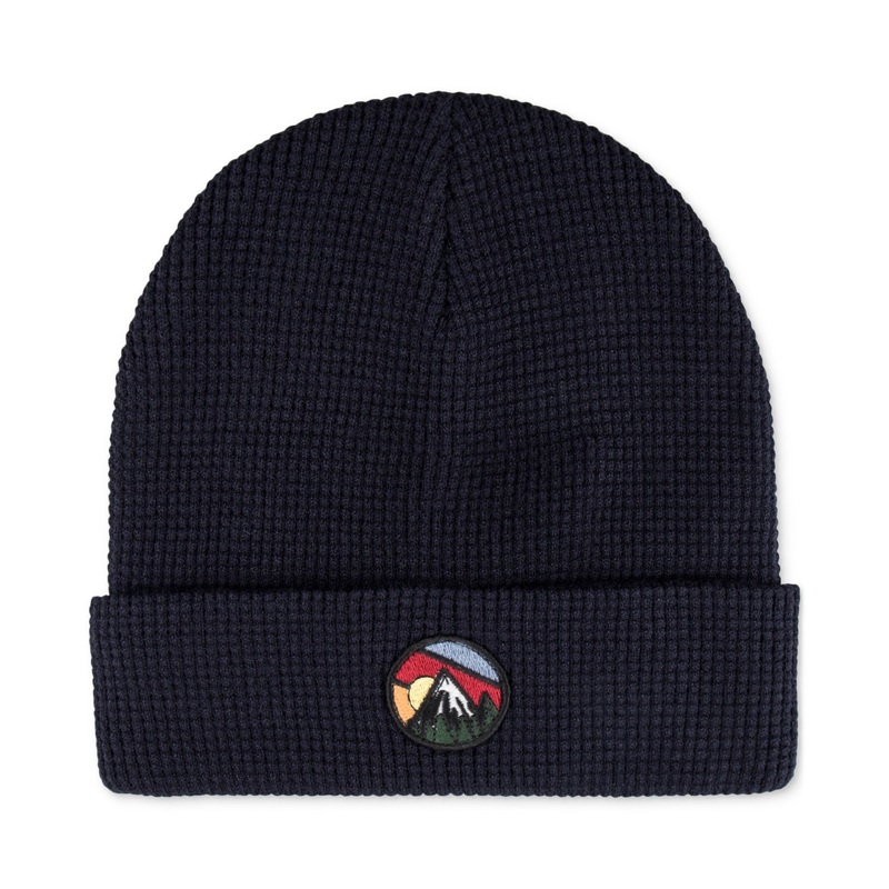 Sun + Stone Mens Waffle Knit Beanie Hat Navy