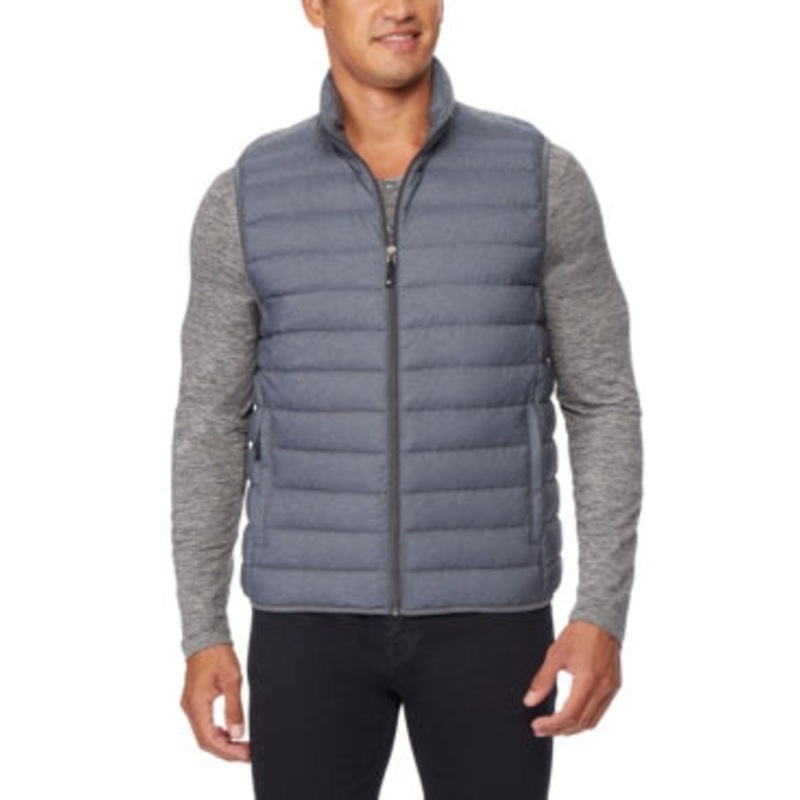 32 Degrees Men's Down Packable Shadow Vest Small Grey Melange