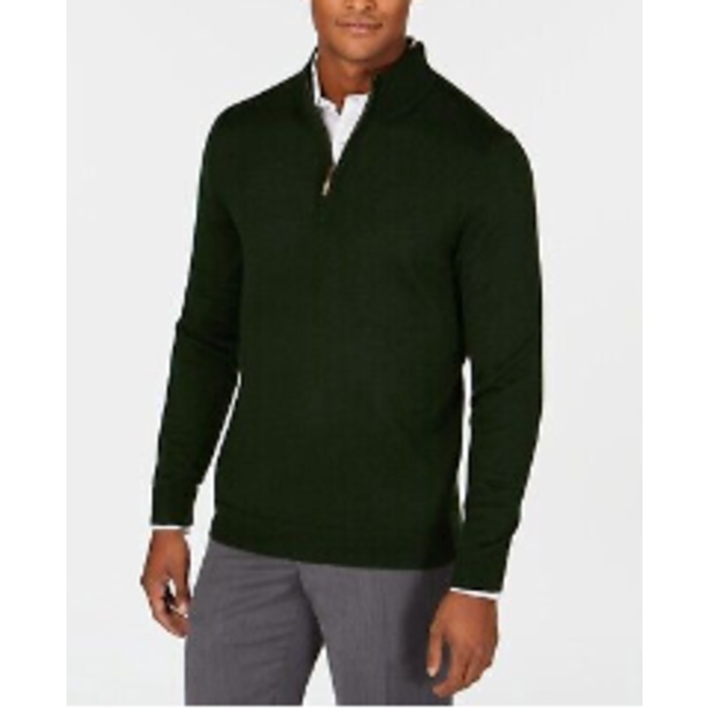 Club Room Men's Regular-Fit 1/4 Zip Sweater Ivy League Green Medium