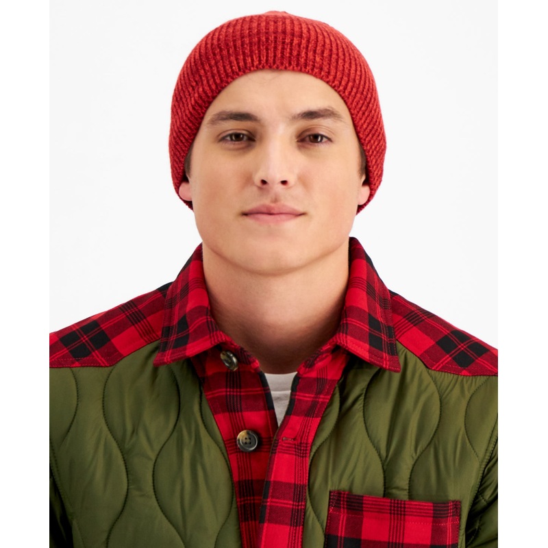 Club Room Men's Space-Dyed Beanie Hat Red ONE SIZE