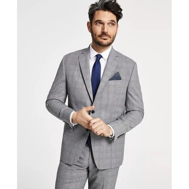 Lauren Ralph Lauren Men's Classic-Fit UltraFlex Suit Jacket 40R White Black