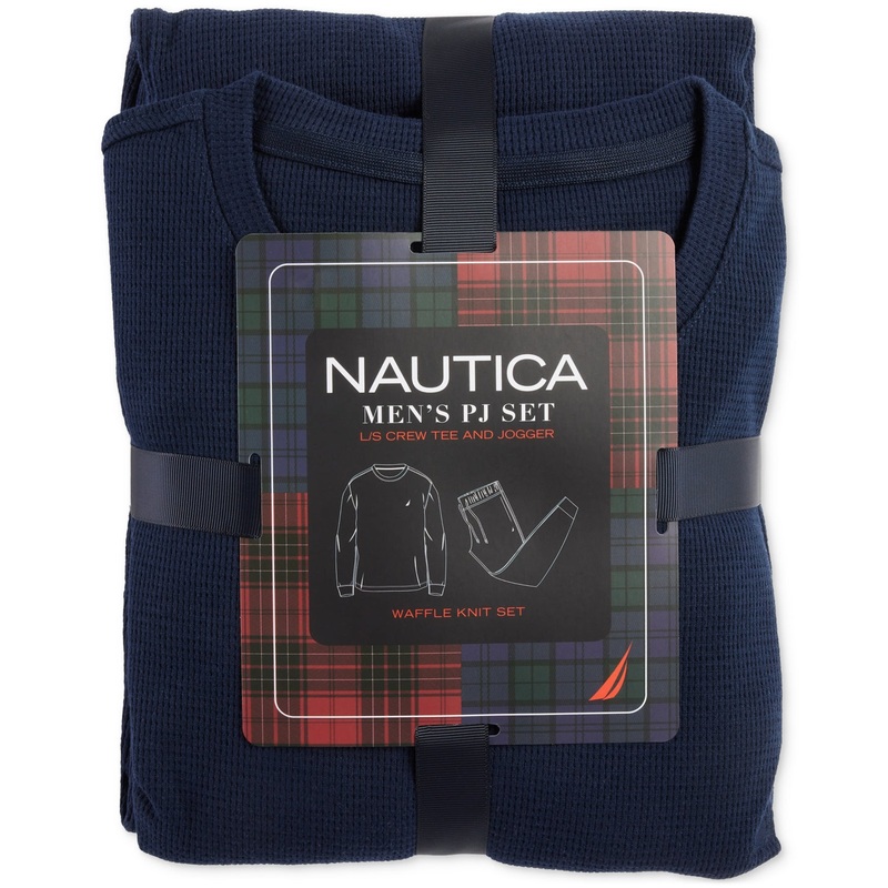 Nautica Men's Navy Waffle Pajama Pant Set 2XL