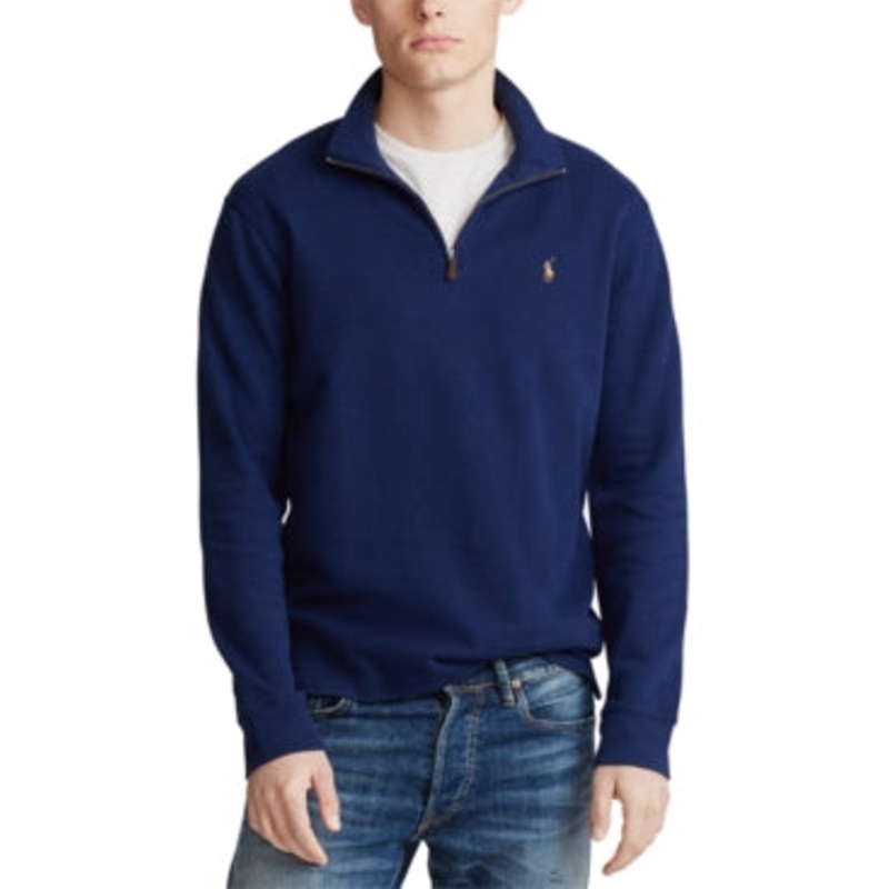 Polo Ralph Lauren Mens Big/Tall Quarter-Zip Sweater Cruise Navy Blue 2XB 2XL BIG