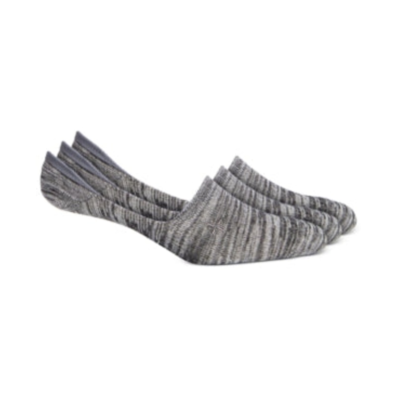Sun Stone 3 Pk. No-Show Socks Charcoal Grey