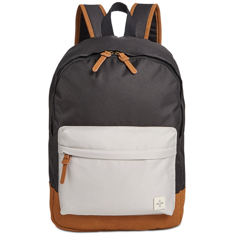 Sun Stone Men's Riley Colorblocked Backpack Bag Black ONE SIZE