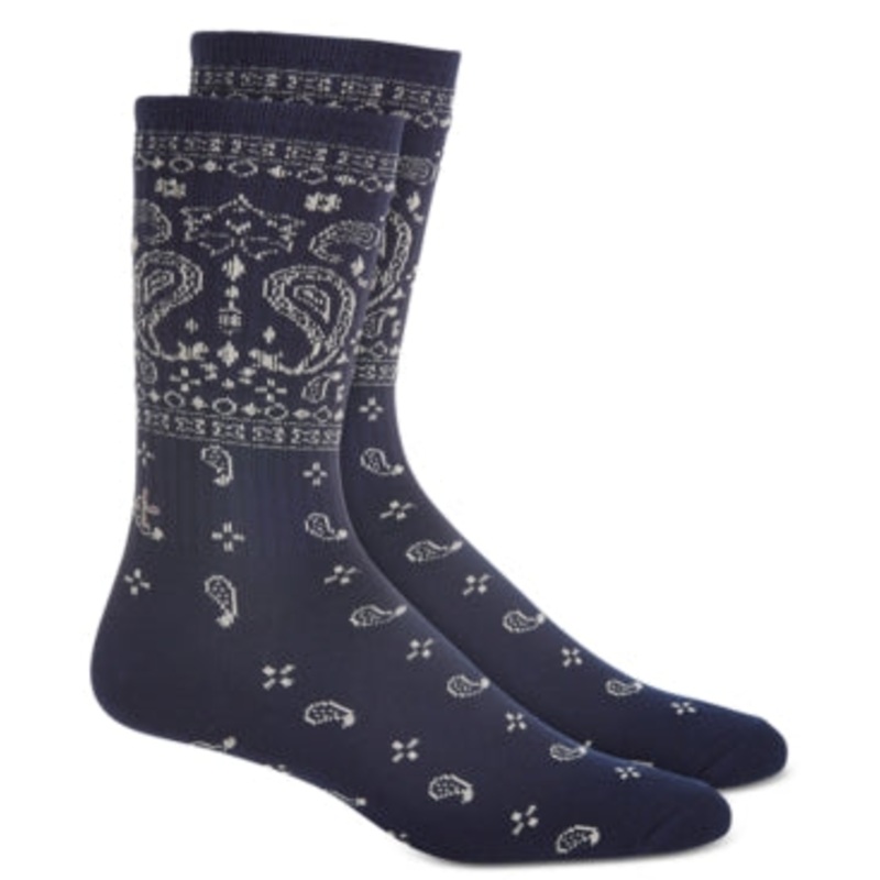 Sun + Stone Mens Navy Bandana Socks One Size