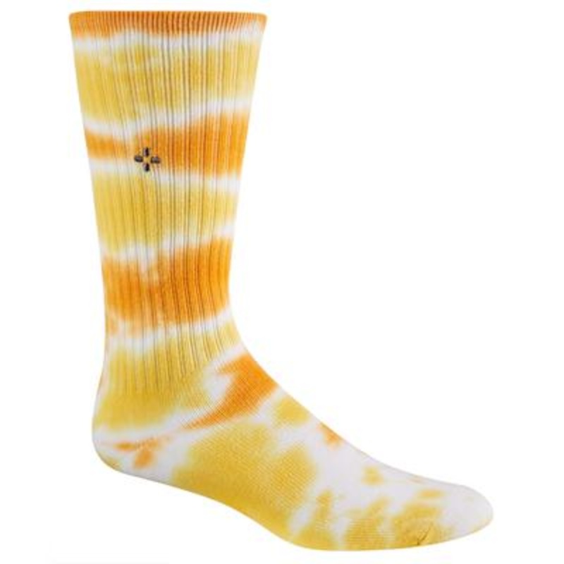 Sun + Stone Mens Novelty Crew Socks Yellow Tie Dye One Size
