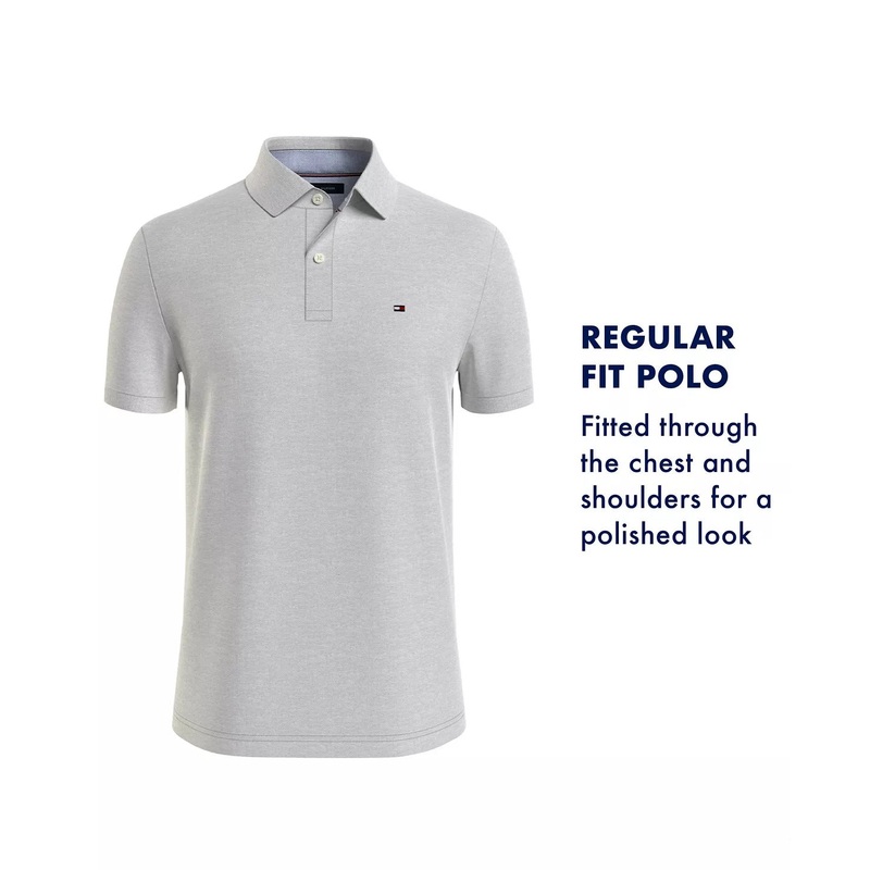 TOMMY HILFIGER Men's Under Collar Regular Fit Polo Shirt XXL Grey 2XL