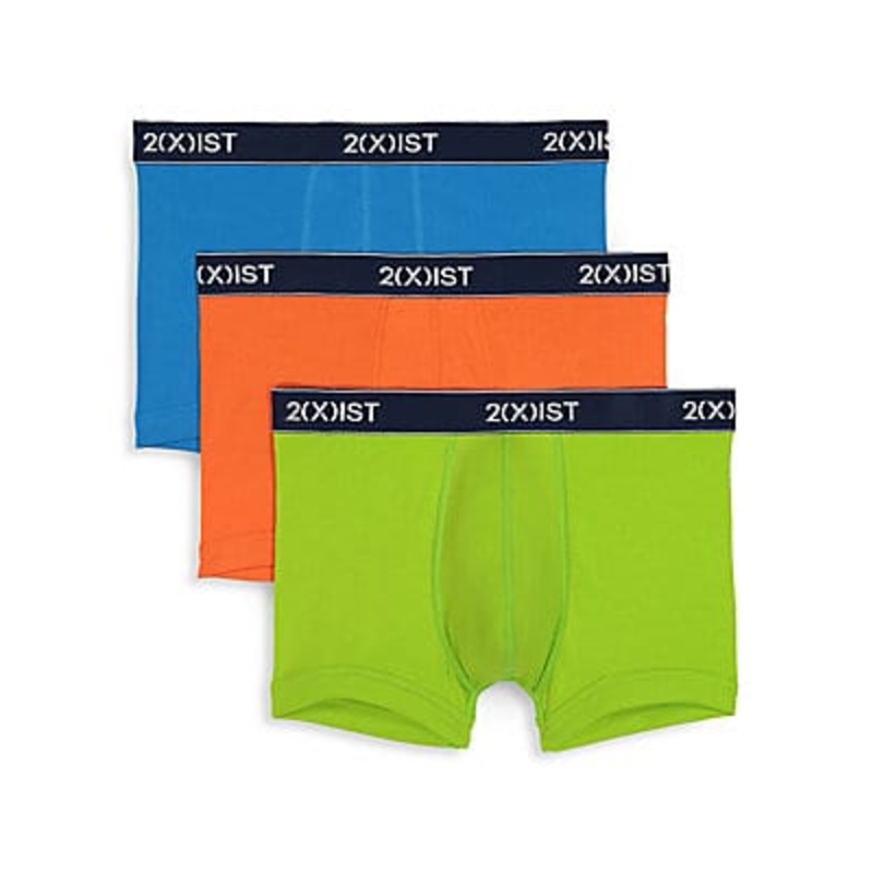 2xist Men's Essential No Show Trunks Underwear Blue Orange Green Small