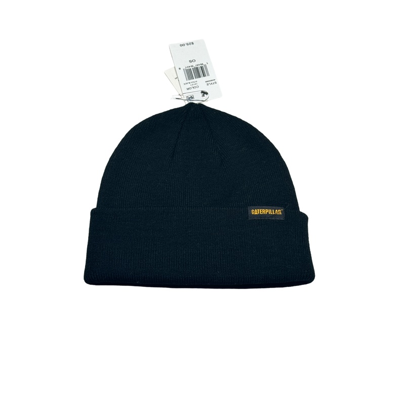 Caterpillar Mens CAT Foundation Knit Beanie Hat Pitch Black