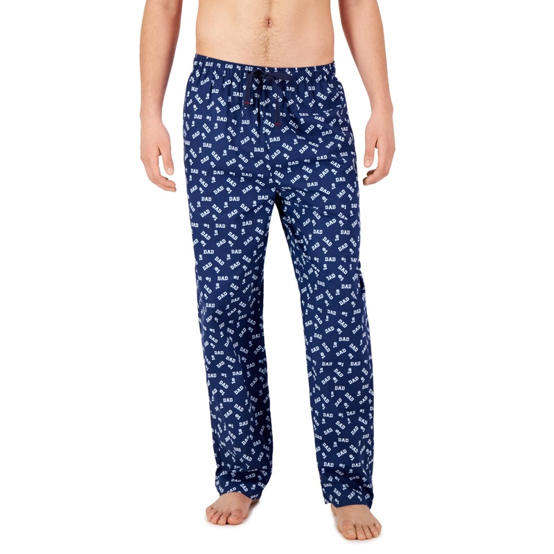 Club Room Mens #1 Dad Pajama Pants Navy Blue Combo Medium