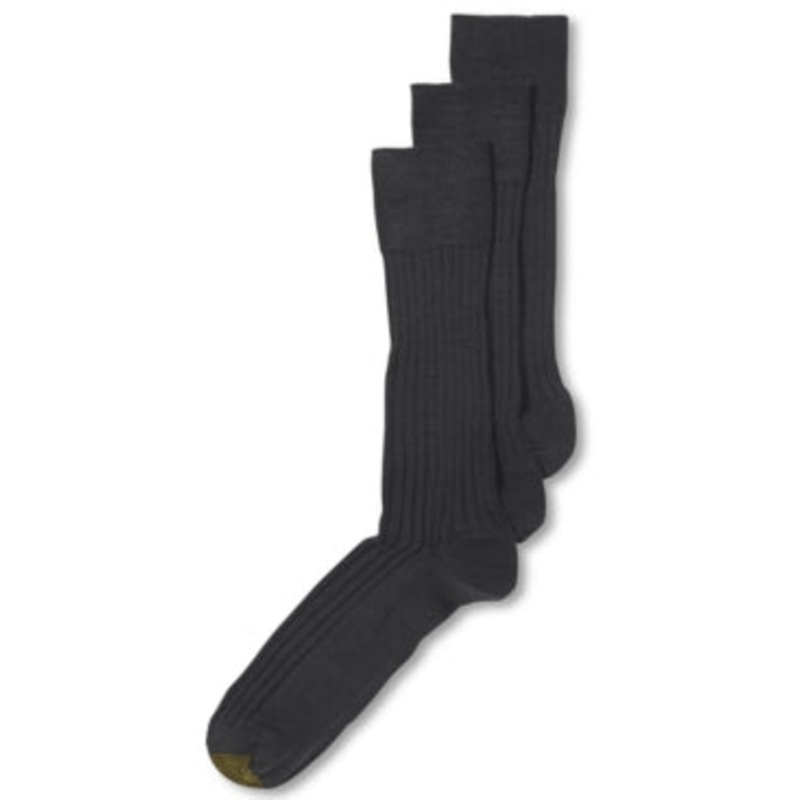 Gold Toe ADC Windsor Wool 3 Pack Dress  Socks Charcoal