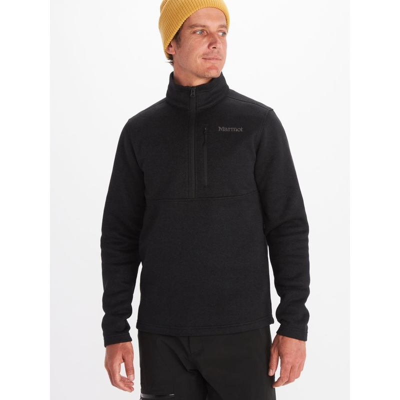 MARMOT Men's 1/2 Zip Fleece Jacket Pullover Large Black