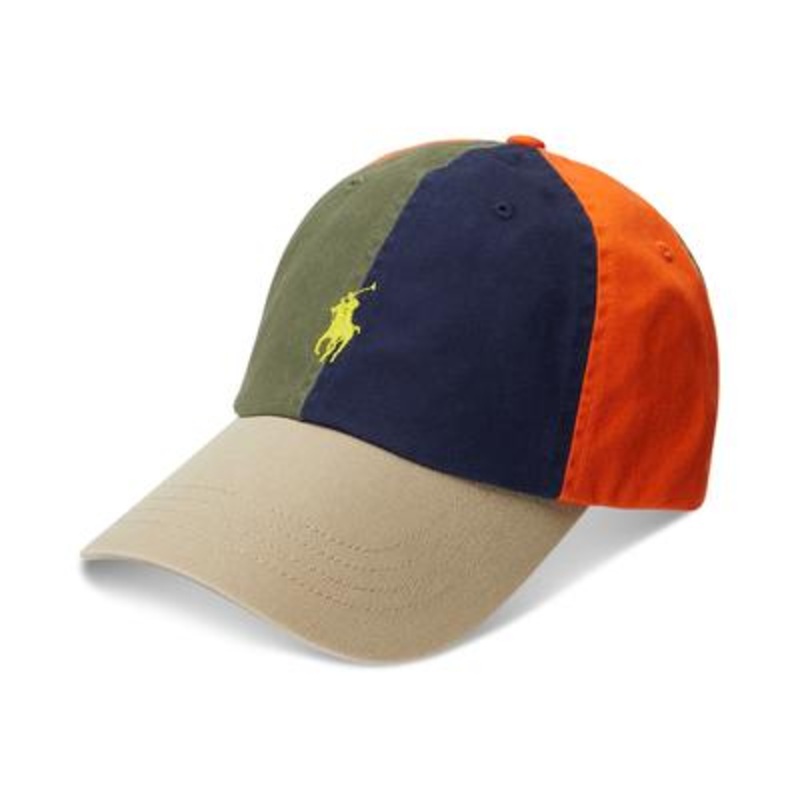 Polo Ralph Lauren Men's Color Blocked Ball Cap Blue Green Beige One Size