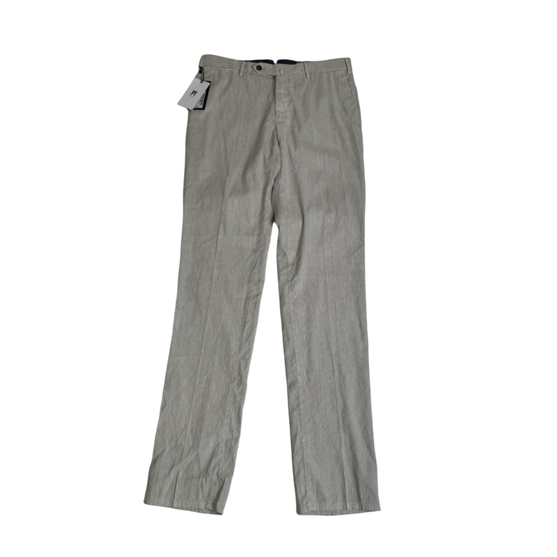 PT Torino Mens Slim Fit Linen Pants Size 32 EU 48 Tan / Beige Stretch