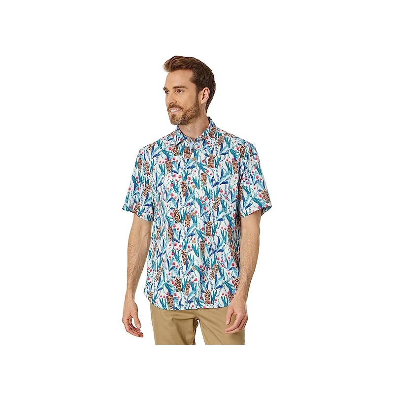 Tommy Bahama Mens Nan-Tiki Short Sleeve Button Down Shirt Blue 3XL