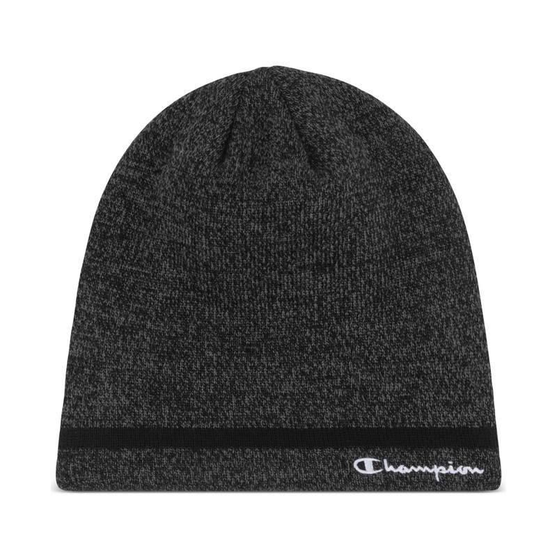 Champion Men's Foxhill Fleece-Lined Embroidered Beanie Hat Black Grey OS