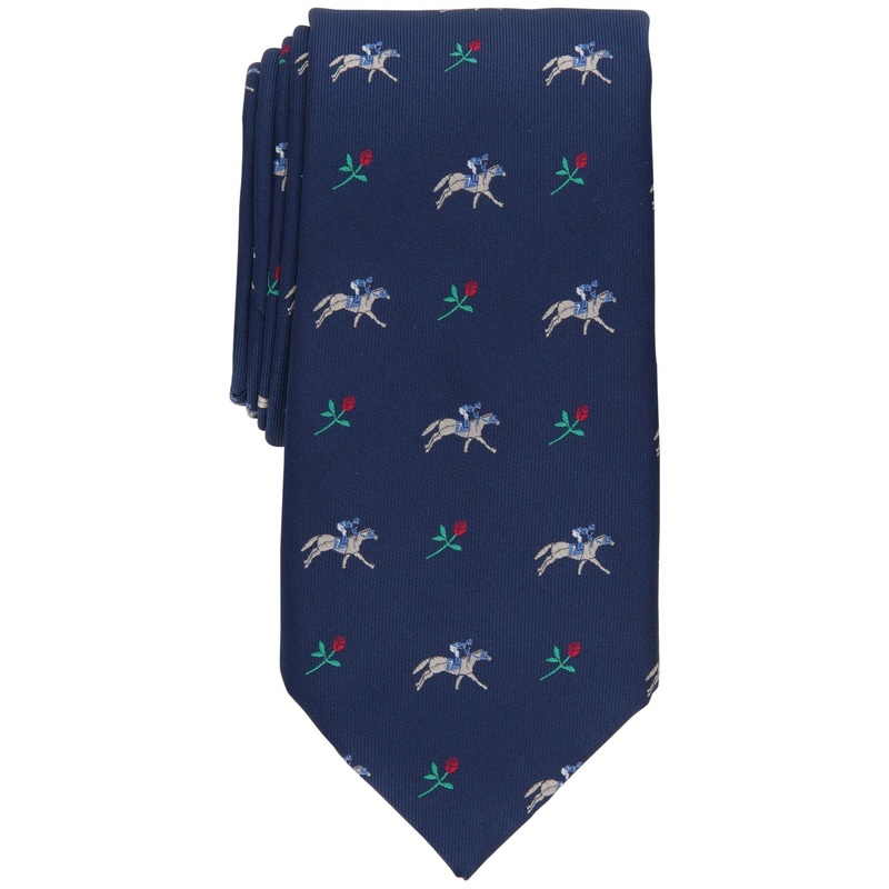 Club Room Men's Classic Racehorse Tie Navy Blue Necktie