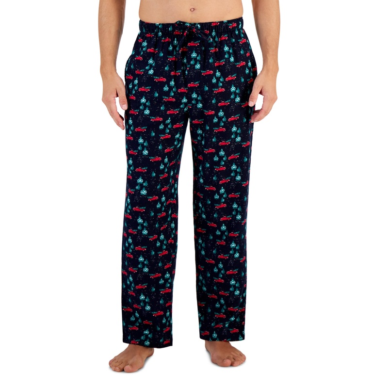 Club Room Men's Flannel Pajama Pants Navy Blue Multi XL
