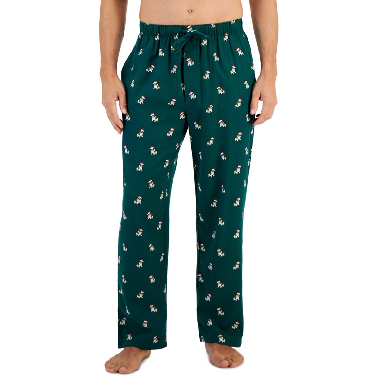 Club Room Mens Flannel Pajama Pants Eden Green Medium