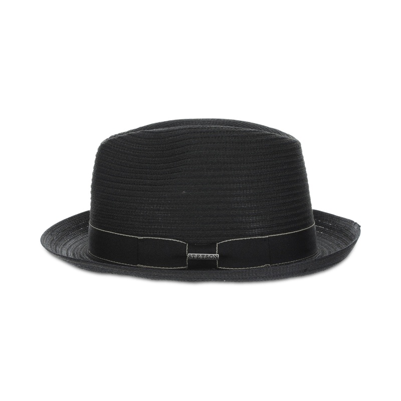 Dorfman Pacific Men's Braid Fedora Hat Black Large
