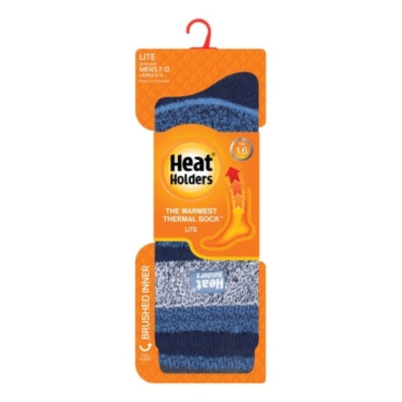 Heat Holders Mens Lite Jacqua Navy  Crew Socks Size 7-12
