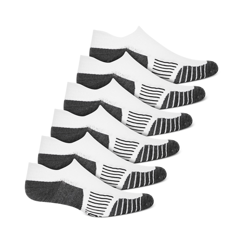 ID Ideology Mens 6 Pk. Rapidry No Show Socks White Black ONE SIZE