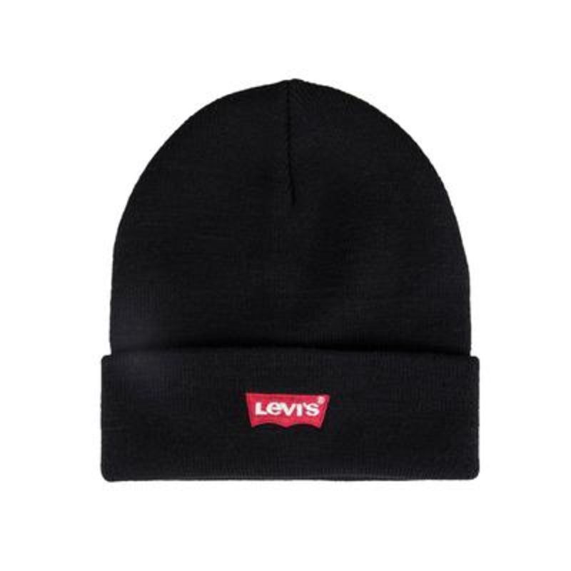 Levis Mens Classic Cuff Beanie Hat Black ONE SIZE