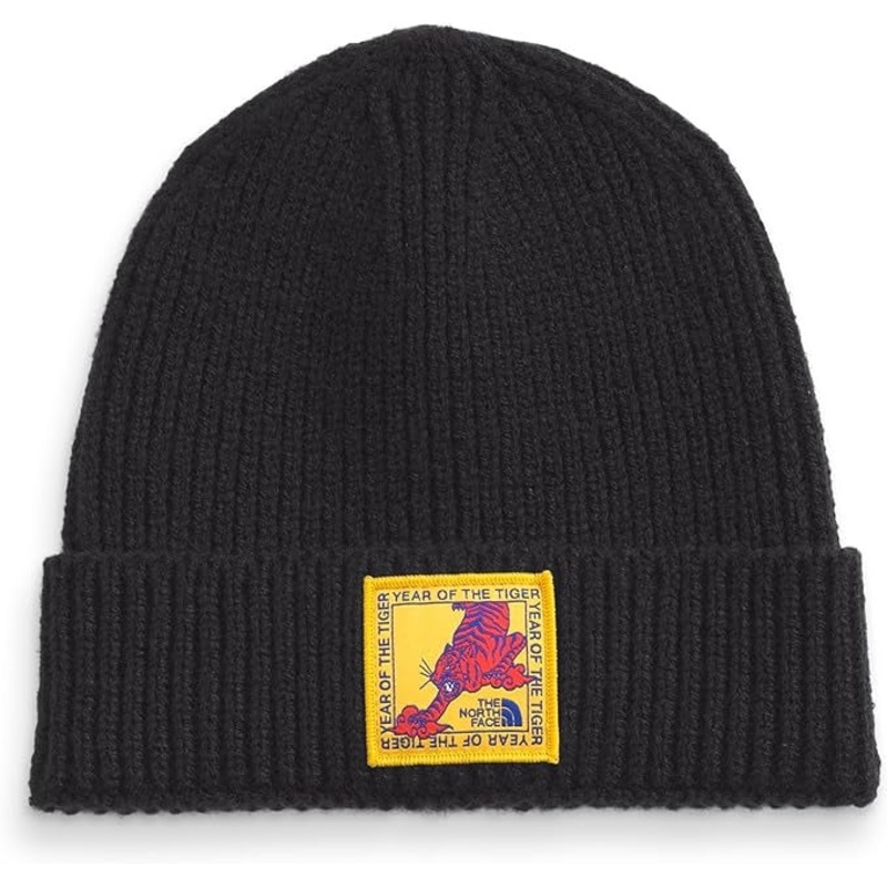 North Face Mens Chinese New Year Logo Beanie Hat Black