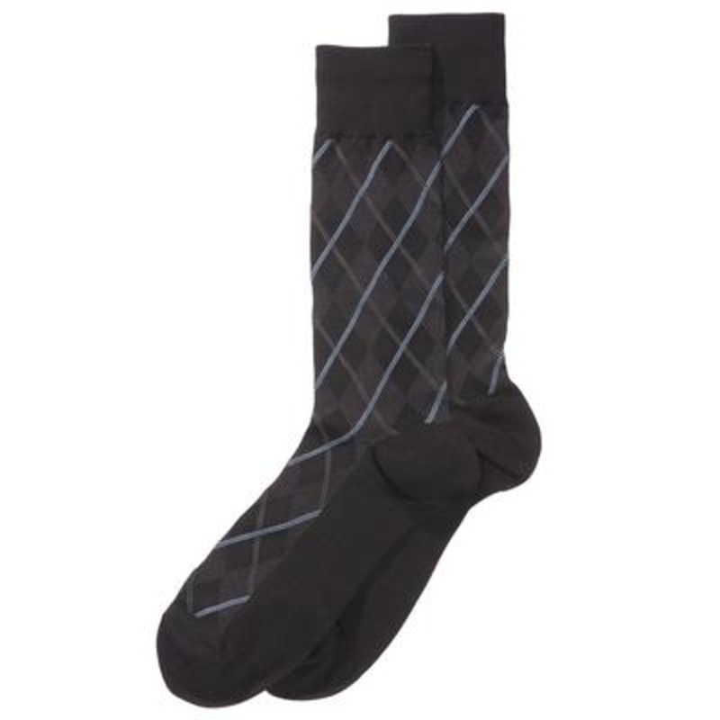 Perry Ellis Portfolio Men's Printed Dress Socks Black One Size