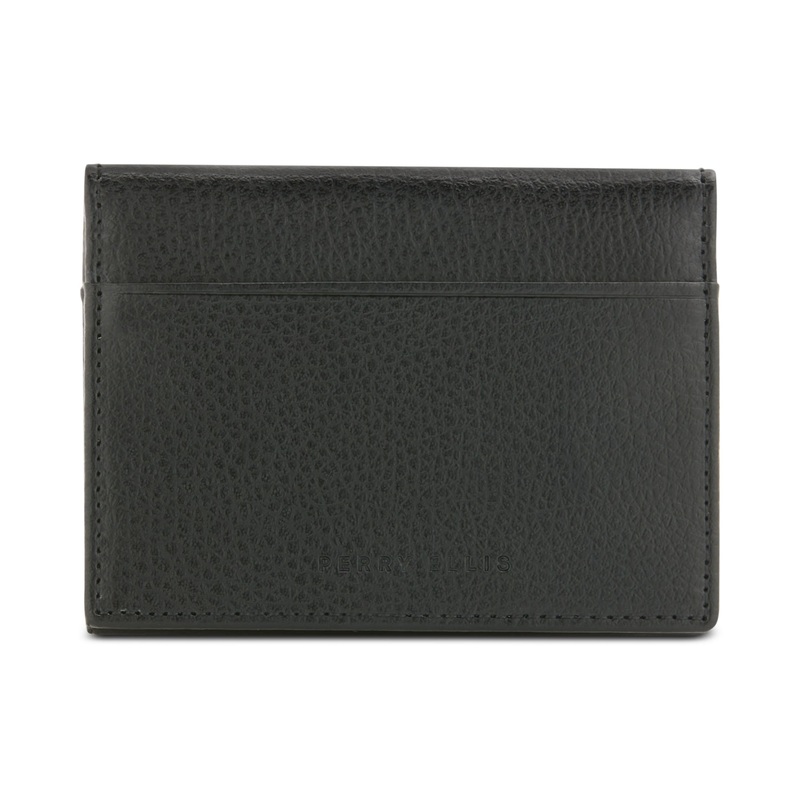 Perry Ellis Portfolio Mens Black Card Holder Wallet