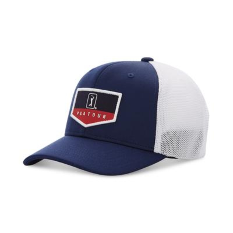 PGA TOUR Mens American Trucker Style Golf Hat Blue One Size
