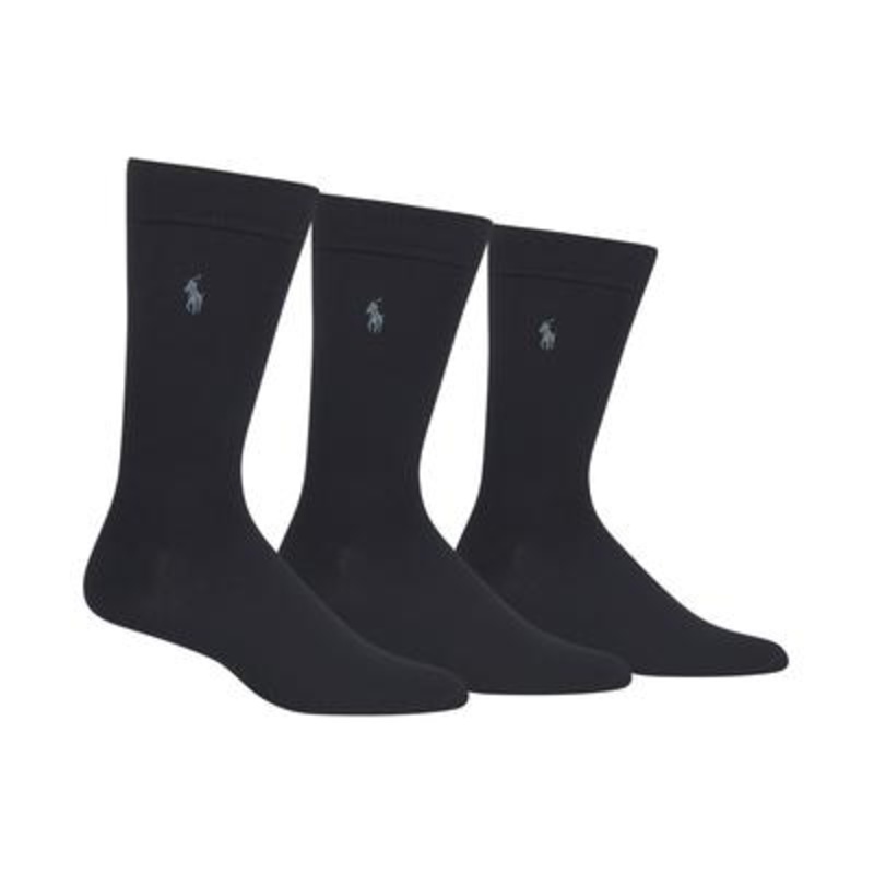 Polo Ralph Lauren 3 Pack Supersoft Extended Size Dress Socks Navy 13-16US