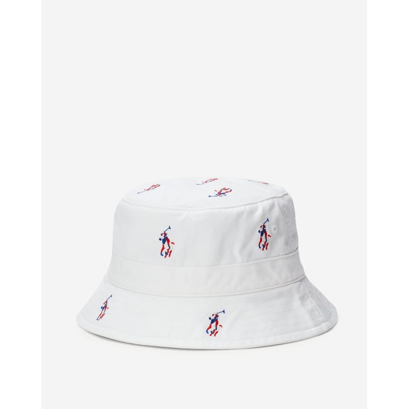 Polo Ralph Lauren Men's Pony Bucket Hat White Small