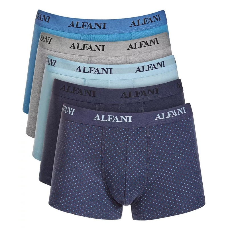 ALFANI Men's 5 Pack Moisture-Wicking Trunks Underwear Large Blue