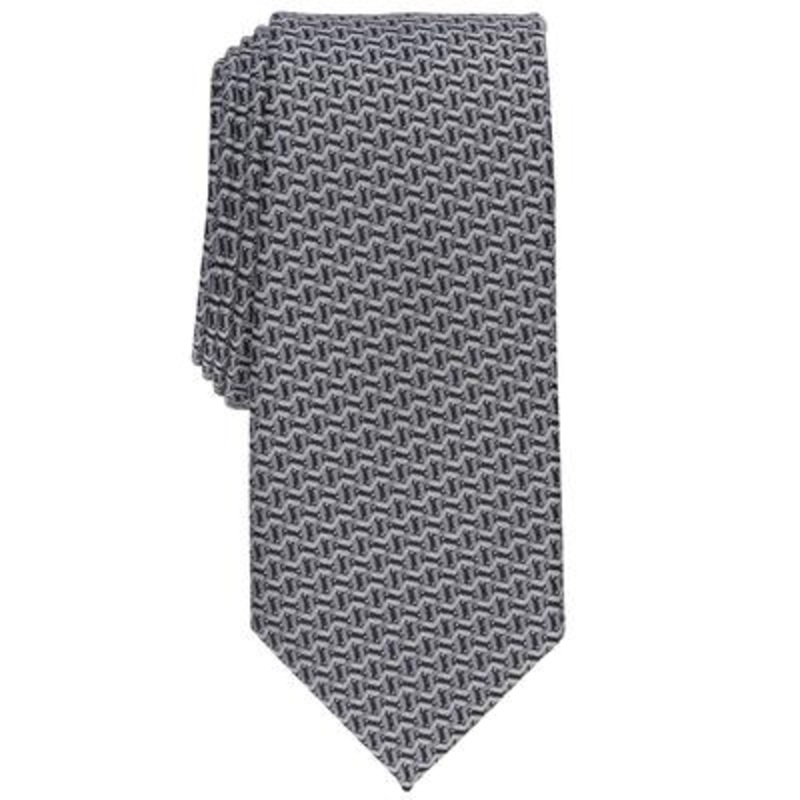 Alfani Men's Slim Geo Tie  Gray Osfa Reg