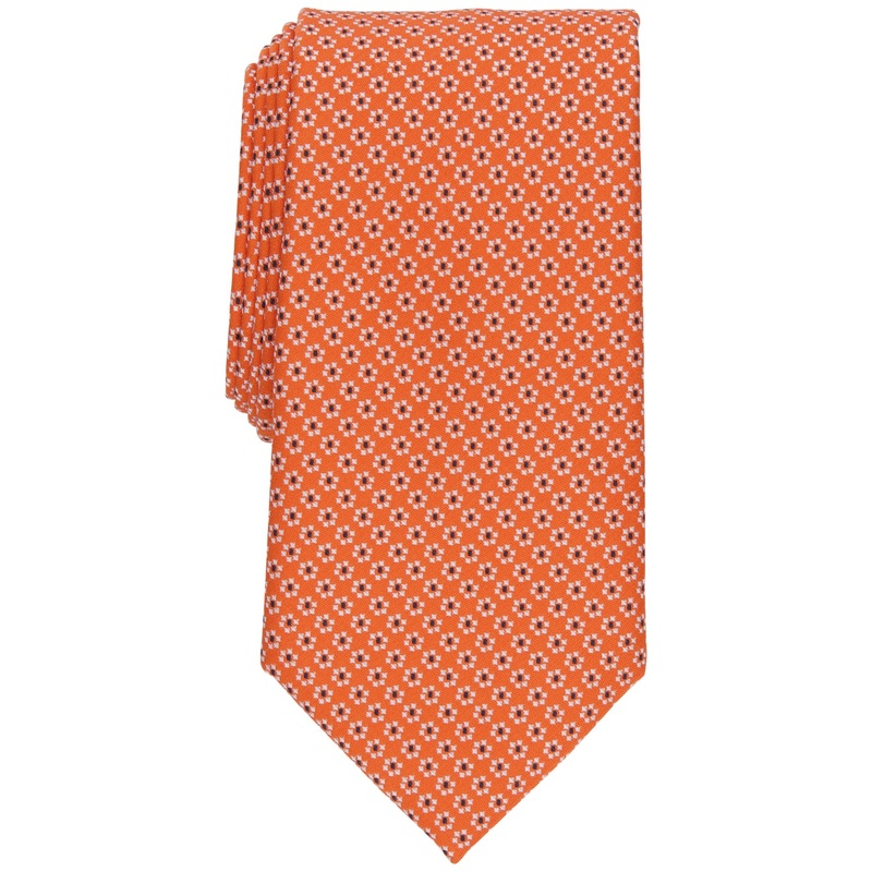 Club Room Men's Classic Floral Neat Tie Orange Necktie