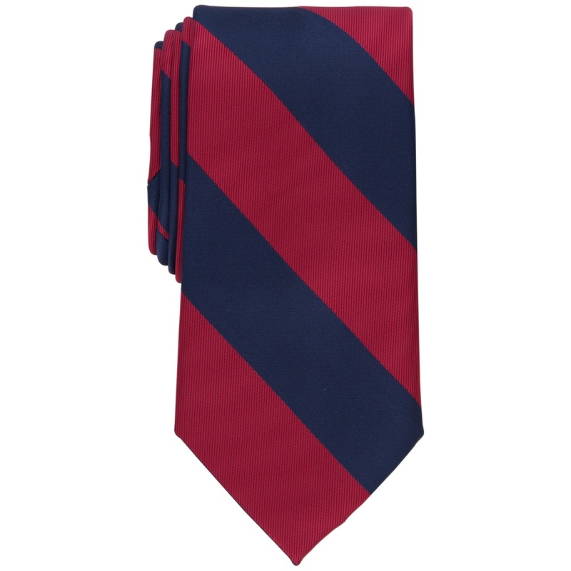 Club Room Men's Classic Stripe Tie  Red Necktie