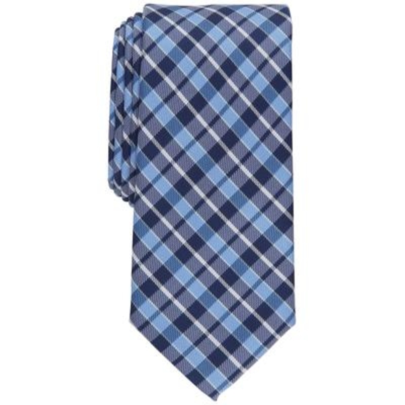 Club Room Men's Everberg Classic Plaid Tie Lt/Pasblue Osfa Reg
