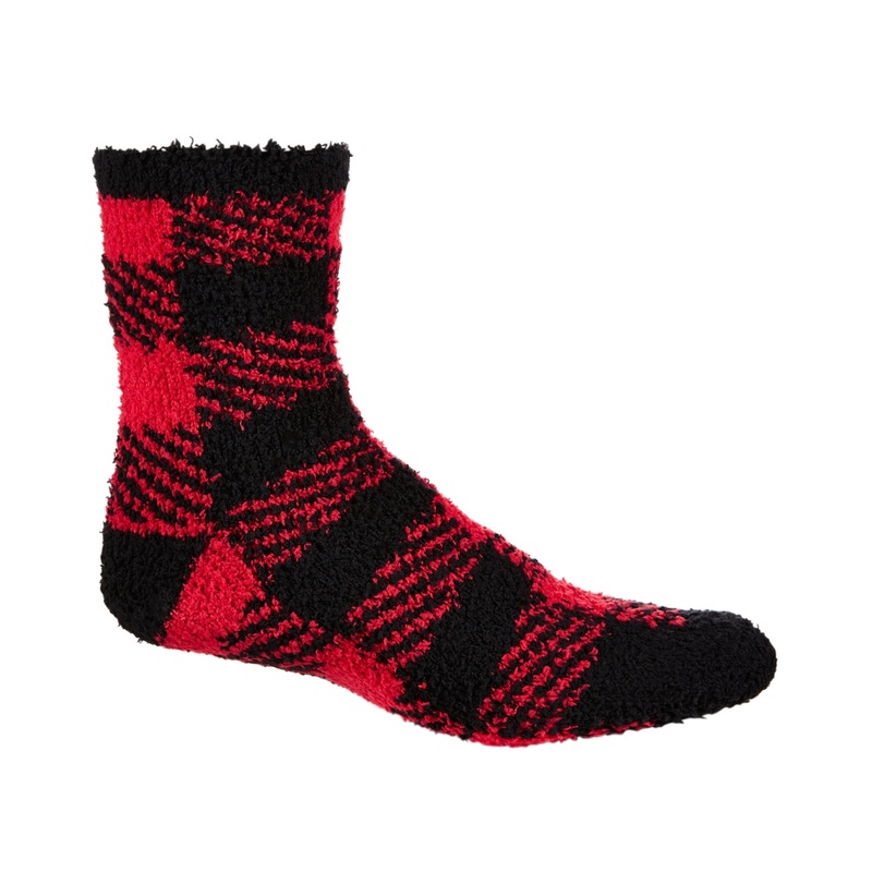 Club Room Mens Holiday Half Calf Socks Red Check OS