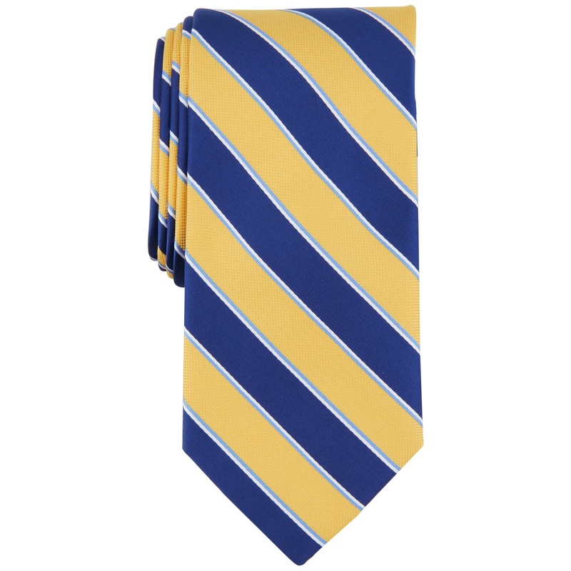 Club Room Mens Necktie Brook Stripe Tie Yellow