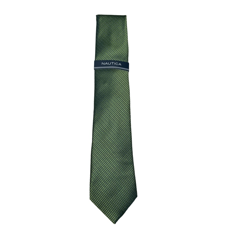 Nautica Men's Adrift Solid Green Tie Necktie